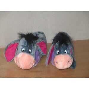 Disney Winnie Pooh Blue Pink Ears Woman's Slipper Size 7-8 Medium Good Pre Owned